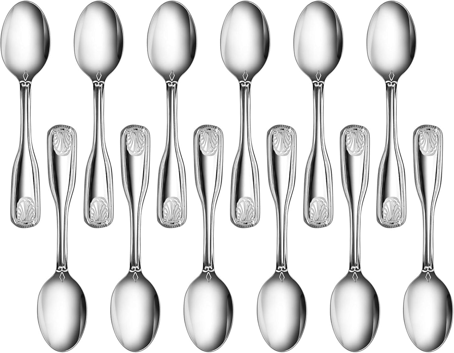 Shell Pattern 18/0 Stainless Steel Oyster Fork, 6-Inch, Set of 12, Commercial Grade