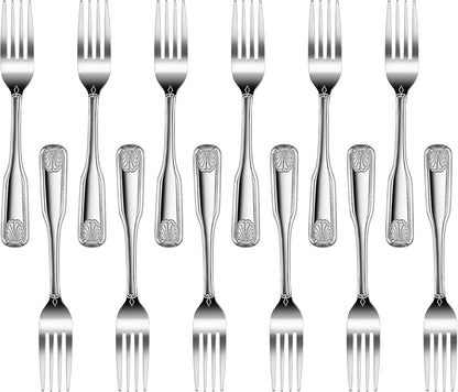 Shell Pattern 18/0 Stainless Steel Oyster Fork, 6-Inch, Set of 12, Commercial Grade