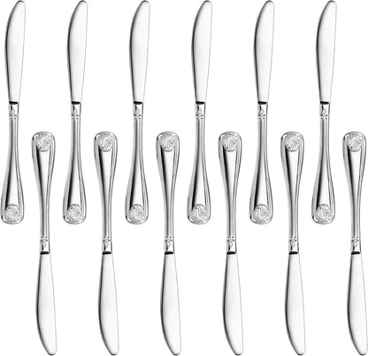 Shell Pattern 18/0 Stainless Steel Oyster Fork, 6-Inch, Set of 12, Commercial Grade