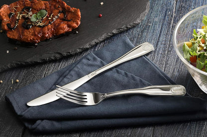 Shell Pattern 18/0 Stainless Steel Oyster Fork, 6-Inch, Set of 12, Commercial Grade