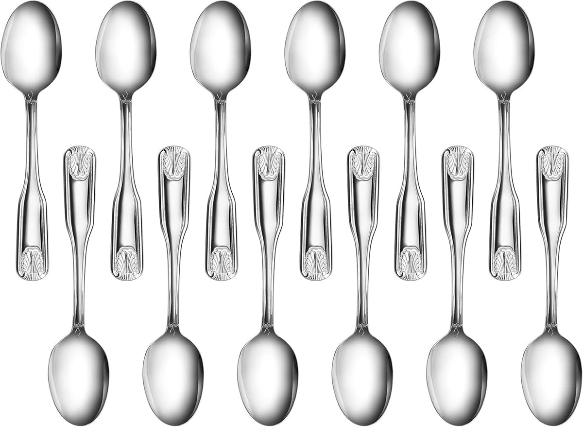 Shell Pattern 18/0 Stainless Steel Oyster Fork, 6-Inch, Set of 12, Commercial Grade