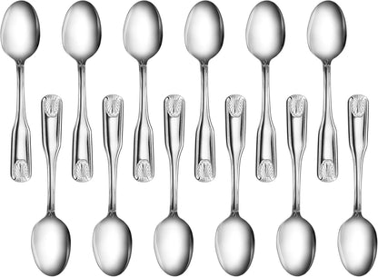 Shell Pattern 18/0 Stainless Steel Oyster Fork, 6-Inch, Set of 12, Commercial Grade