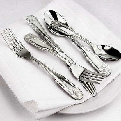 Shell Pattern 18/0 Stainless Steel Oyster Fork, 6-Inch, Set of 12, Commercial Grade