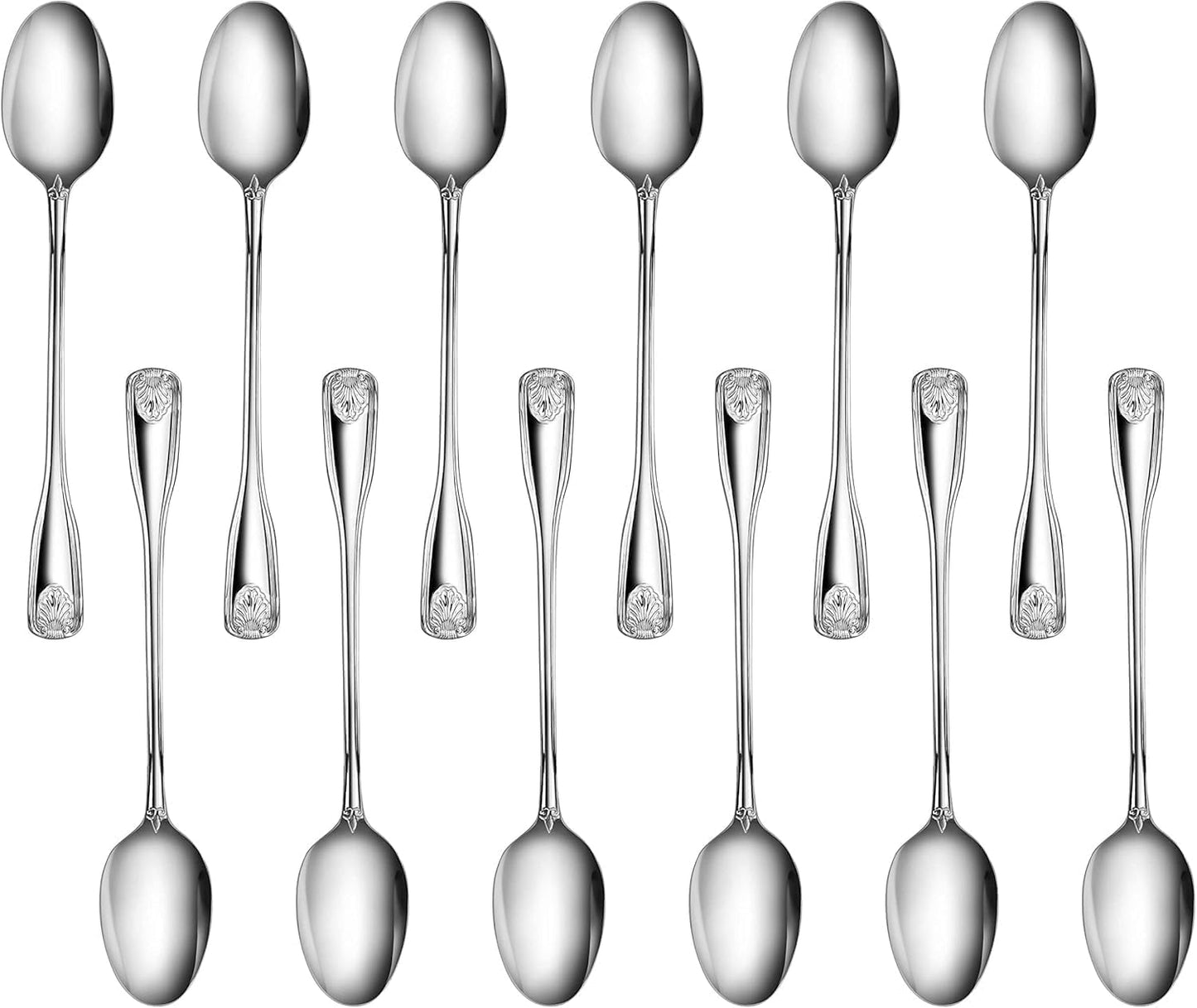 Shell Pattern 18/0 Stainless Steel Oyster Fork, 6-Inch, Set of 12, Commercial Grade