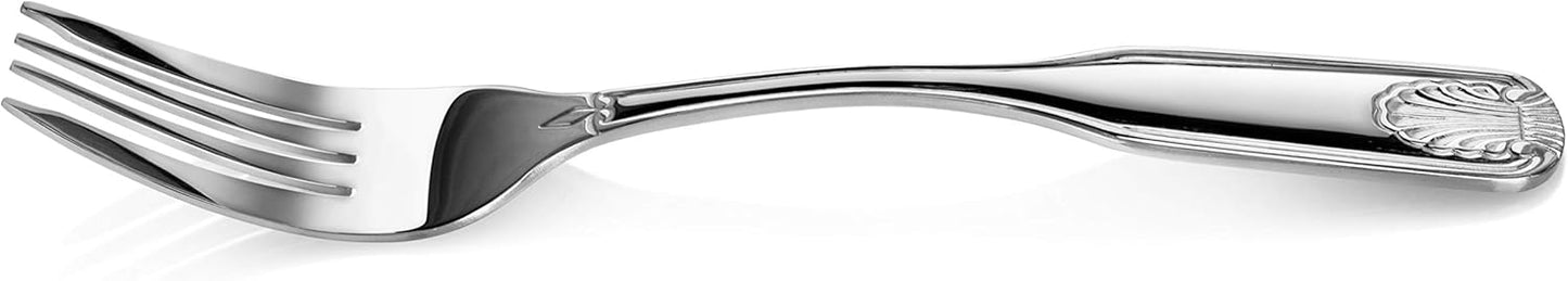 Shell Pattern 18/0 Stainless Steel Oyster Fork, 6-Inch, Set of 12, Commercial Grade
