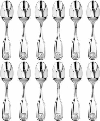 Shell Pattern 18/0 Stainless Steel Oyster Fork, 6-Inch, Set of 12, Commercial Grade