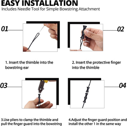 6 Sets Finger Archery Bowstring Finger Guards, Finger Protectors for Recurve Bow Hunting, Bow Accessories for String Protection