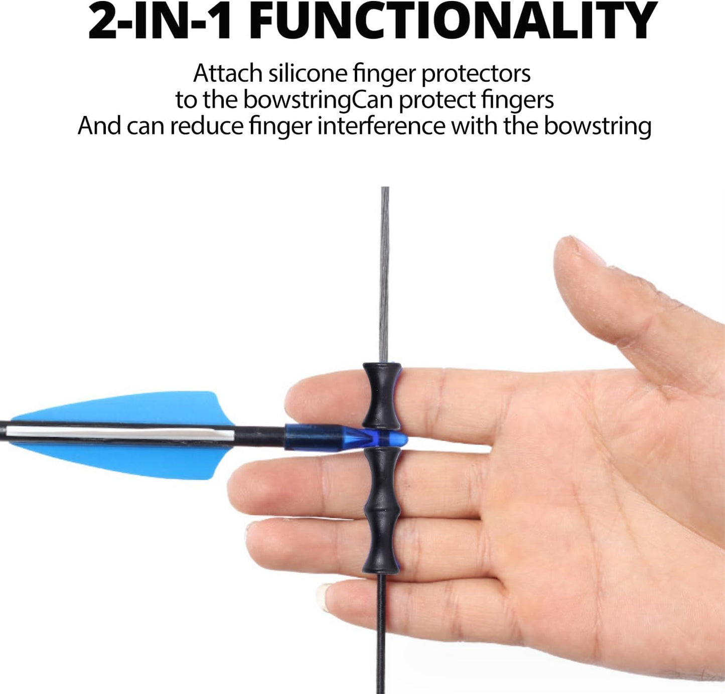 6 Sets Finger Archery Bowstring Finger Guards, Finger Protectors for Recurve Bow Hunting, Bow Accessories for String Protection