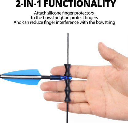 6 Sets Finger Archery Bowstring Finger Guards, Finger Protectors for Recurve Bow Hunting, Bow Accessories for String Protection