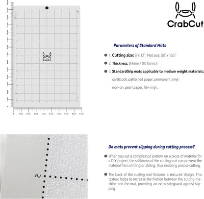 Cutting Mats for Silhouette Portrait 3/4: 8"x12" 4 Pack Standard Stickness Dot Design Durable Long Lasting Replacement Sticky Cut Mat for HTV Vinyl Cardstock Projects