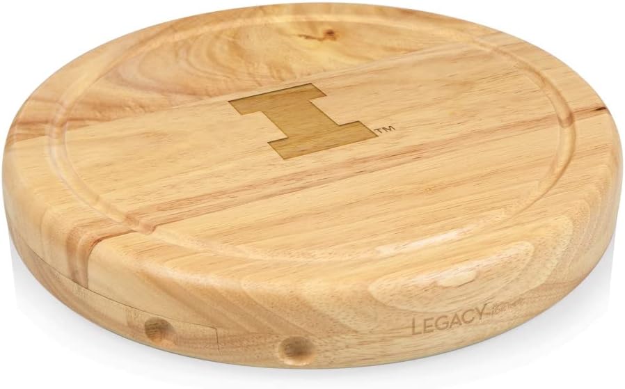 PICNIC TIME NCAA Circo Cheese Board and Knife Set - Charcuterie Board Set - Wood Cutting Board - Colors C