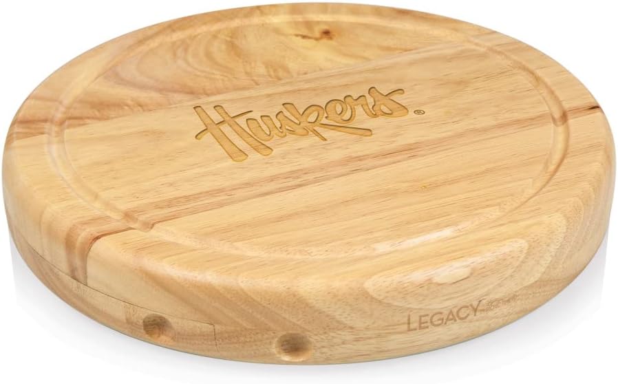 PICNIC TIME NCAA Circo Cheese Board and Knife Set - Charcuterie Board Set - Wood Cutting Board - Colors C