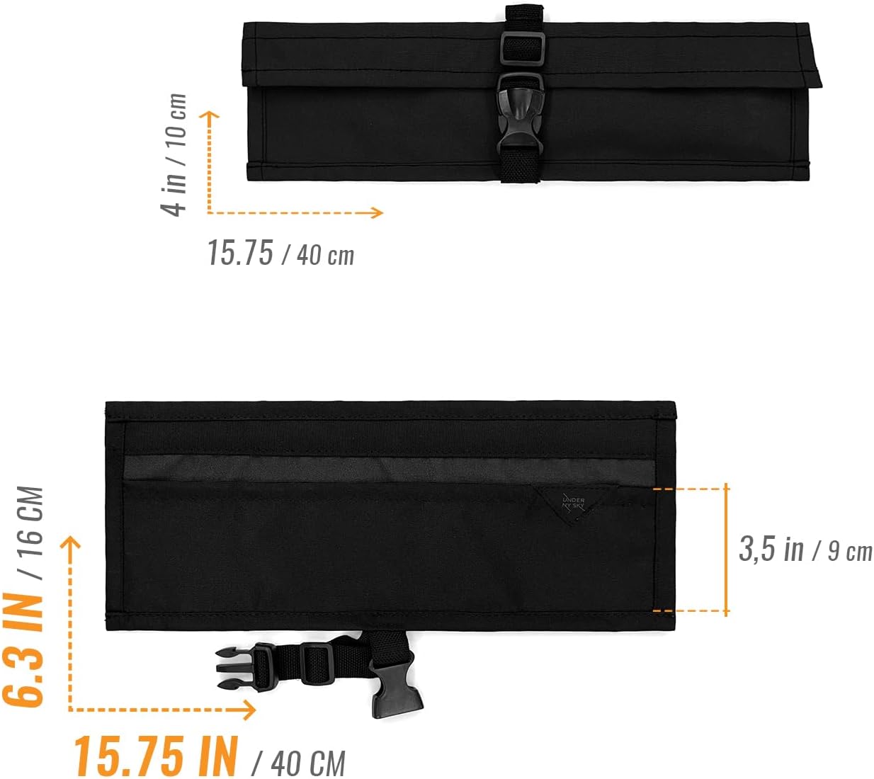 Knife Roll Case, Leather Support, Bag For Chef, 3 Slots, Gray | Heavy Duty Oxford Canvas Pouch, Leather Support, Portable Bag for Cooking Tools, Utensils, Cutlery Knives, BBQ, Travel, Gift