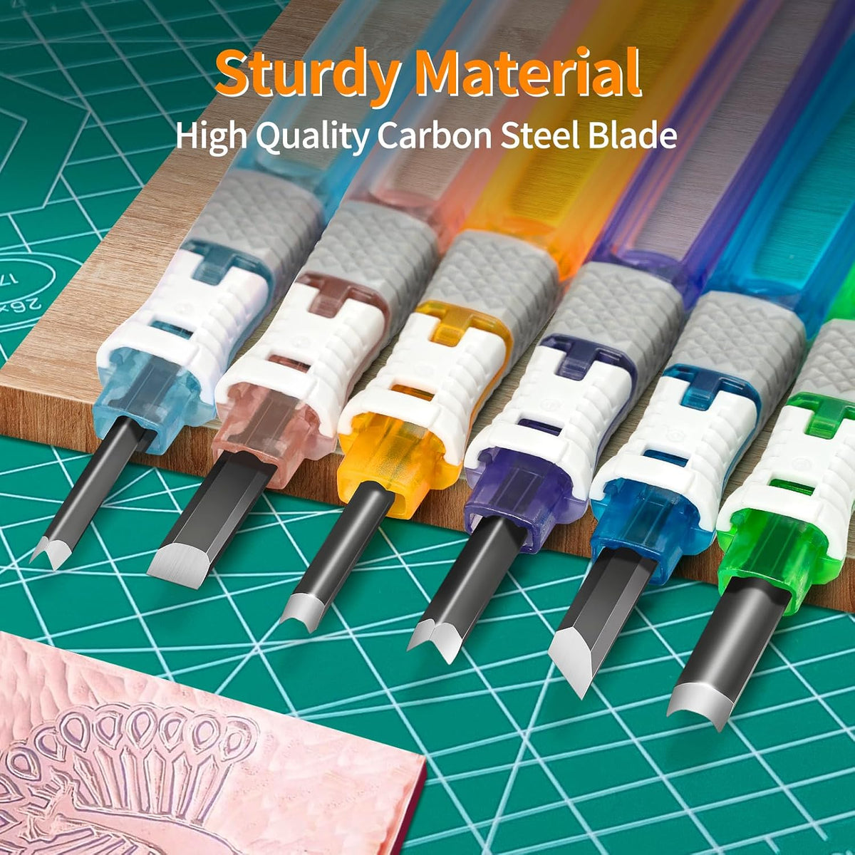 Wood Carving Tools Kit - Wood Carving Knife Set for Beginners, Professionals, Hobbyists, Artists, and Sculptors - Multipurpose Sculpting, Soap Carving, Pumpkin Carving(WOOD HANDLE)