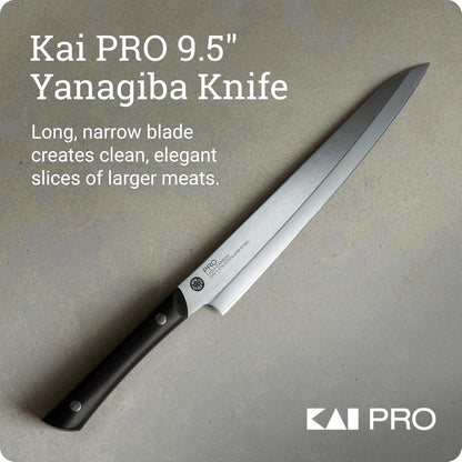 PRO 9.5" Yanagiba Knife | Hand Sharpened Japanese Sashimi Knife, German Din1.4116 Stainless Steel Blade, Full-Tang POM Handle