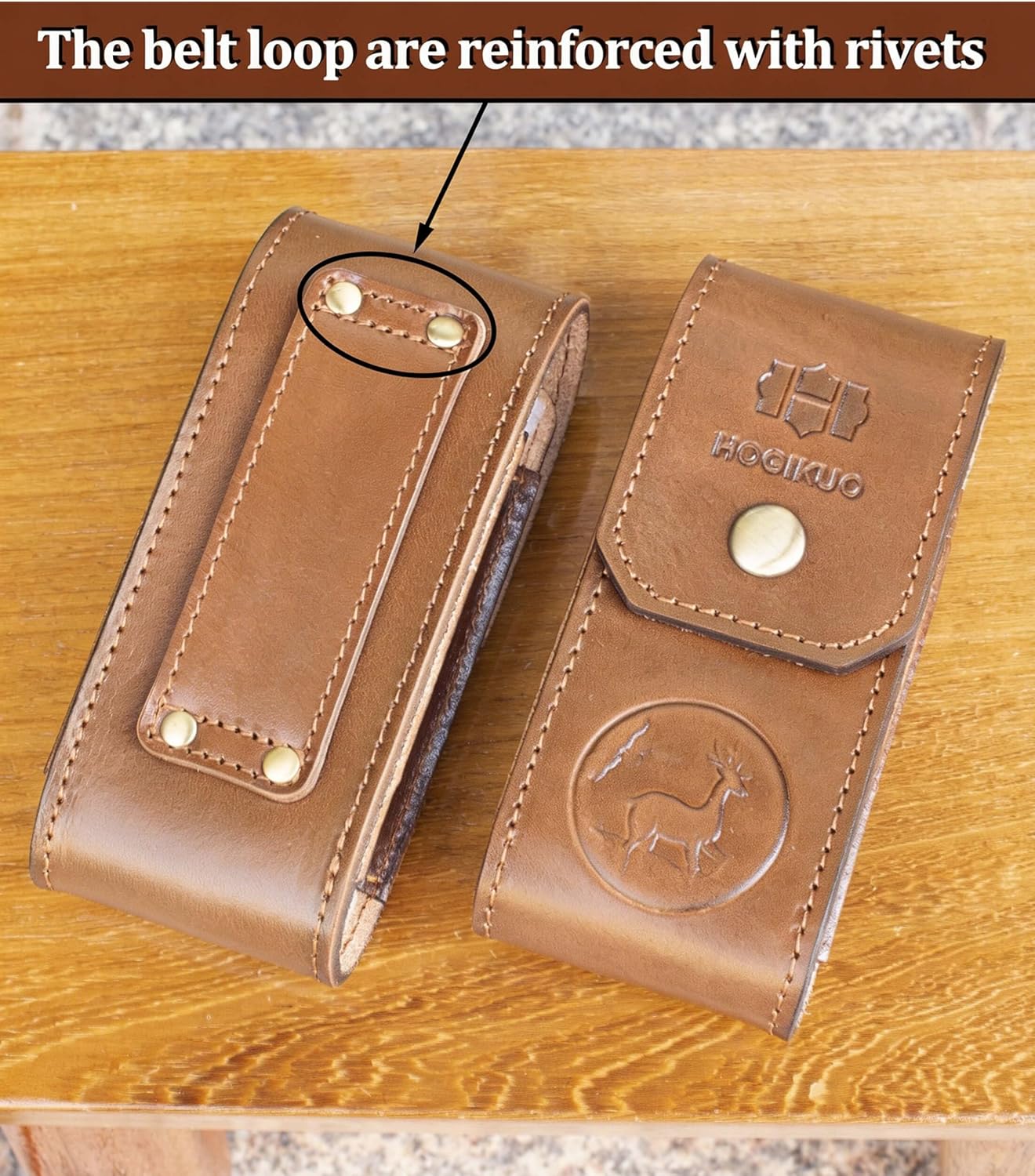 Leather Multitool Sheath，Multi Tool Holster for Leatherman, Gerber, SOG and Similar Folding Tools (Brown, for 5" to 5.5" Tools)
