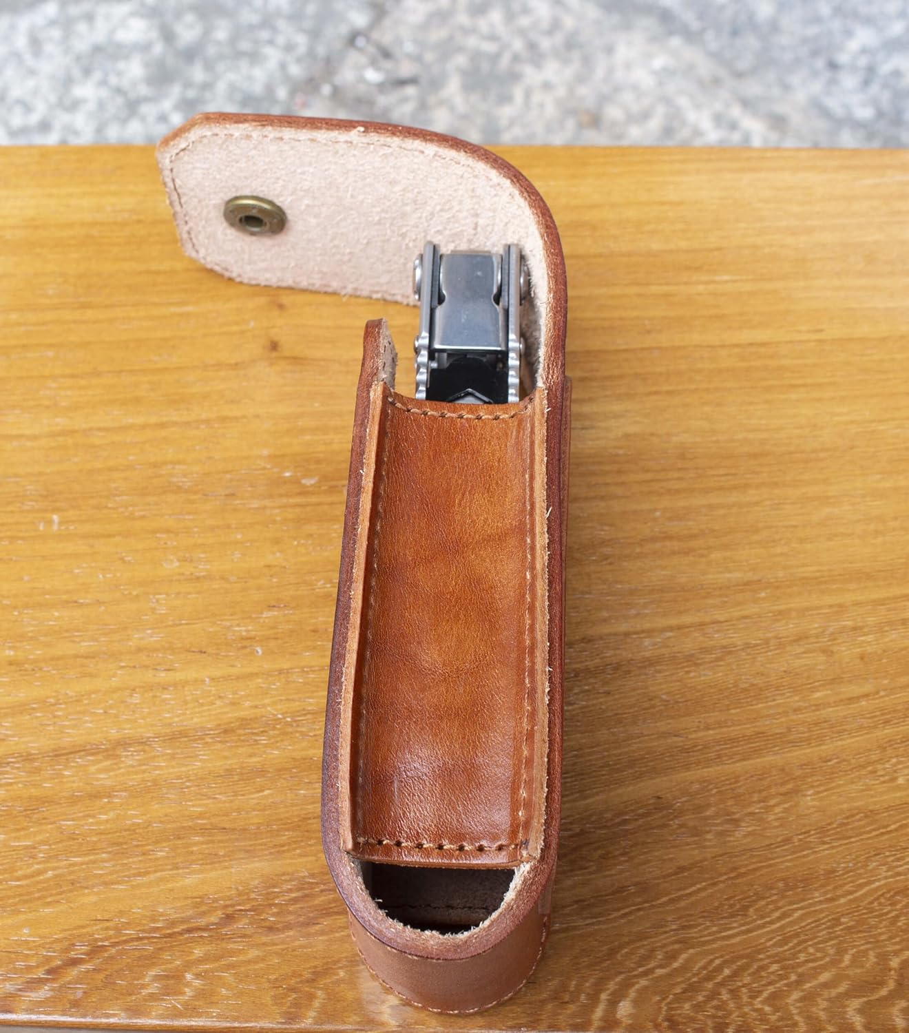 Leather Multitool Sheath，Multi Tool Holster for Leatherman, Gerber, SOG and Similar Folding Tools (Brown, for 5" to 5.5" Tools)