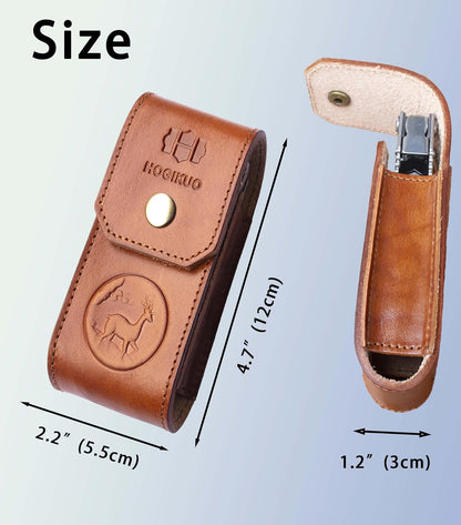 Leather Multitool Sheath，Multi Tool Holster for Leatherman, Gerber, SOG and Similar Folding Tools (Brown, for 5" to 5.5" Tools)