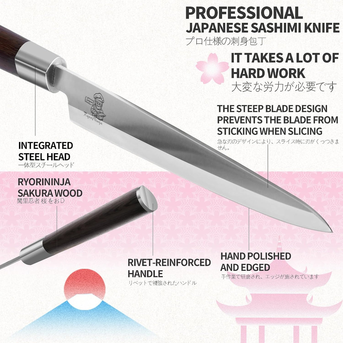 Dexter Nakiri 7.1 inch Japanese Steel Kitchen Chef Knife, Professional stainless Steel Usba cooking Knife with Gift Box for Men and Women(7.1" Nakiri)
