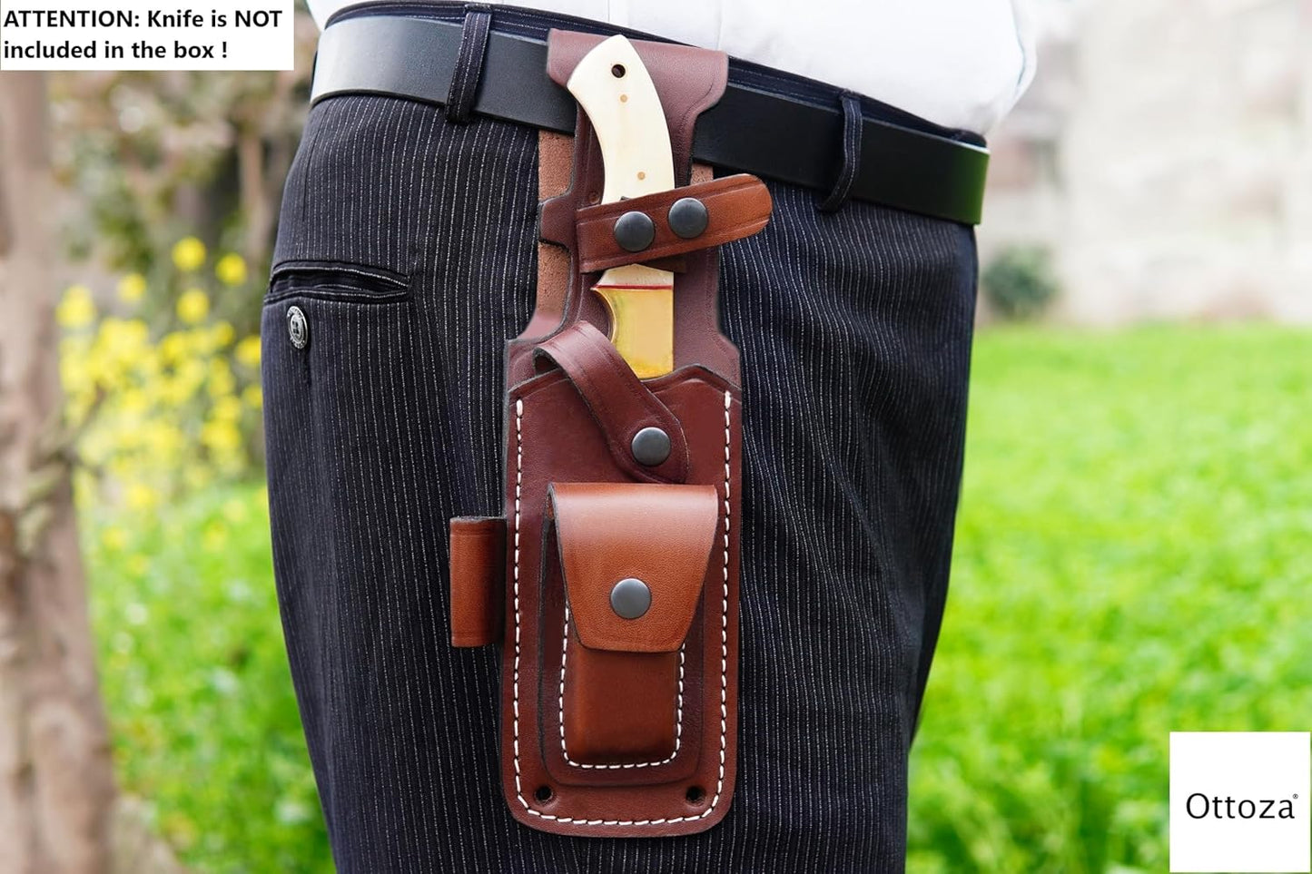 TOP GRAIN Leather Knife Sheaths for Fixed Blade Knives, Leather Knife Sheath for Belt, Leather Knife Holster Belt Knife Holder, Vertical Knife Sheath for Belt No:207