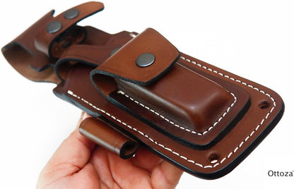 TOP GRAIN Leather Knife Sheaths for Fixed Blade Knives, Leather Knife Sheath for Belt, Leather Knife Holster Belt Knife Holder, Vertical Knife Sheath for Belt No:207