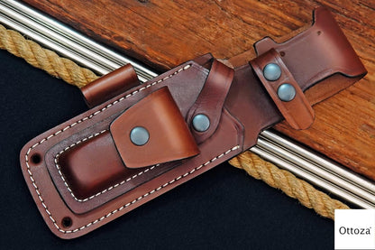 TOP GRAIN Leather Knife Sheaths for Fixed Blade Knives, Leather Knife Sheath for Belt, Leather Knife Holster Belt Knife Holder, Vertical Knife Sheath for Belt No:207