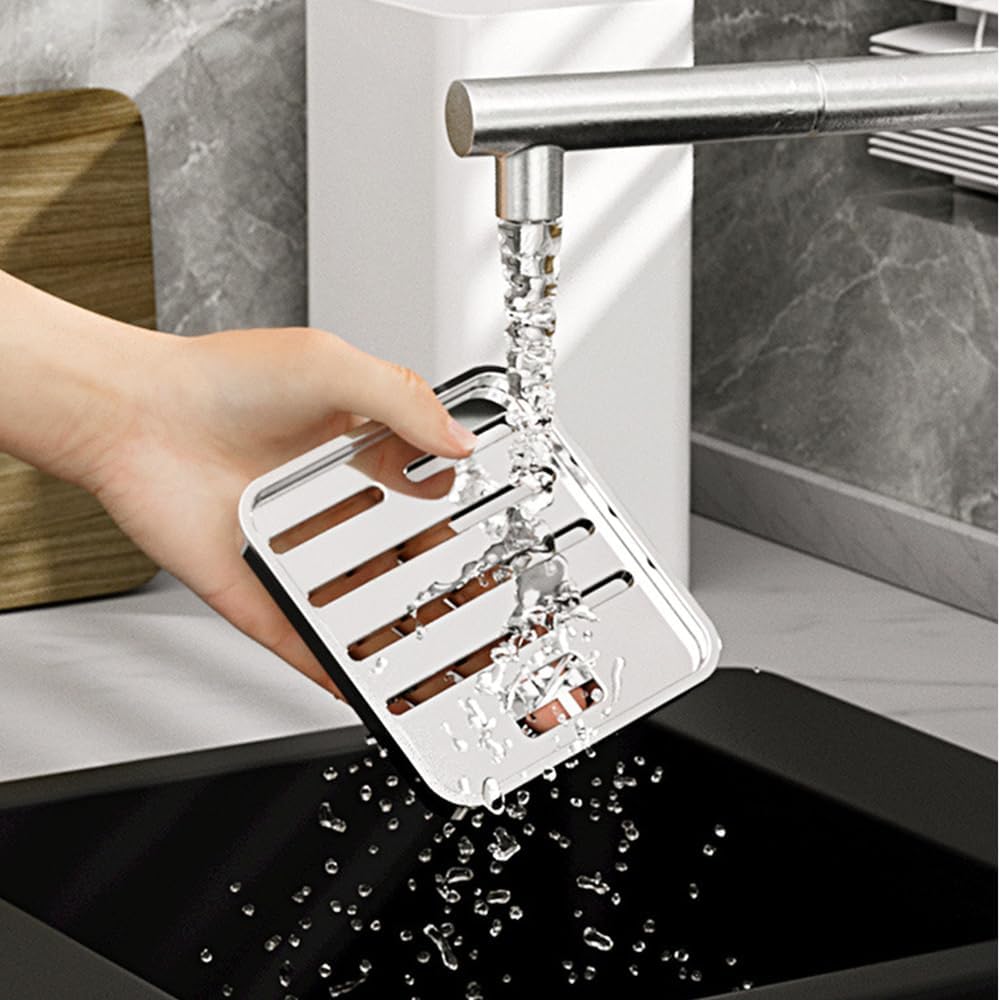Knife Block Without Knives, Square Knife Holder Detachable Knife Block Holder Safe Storage Chef,Kitchen Knives Storage Box Organiser Stand Bar - White,Black