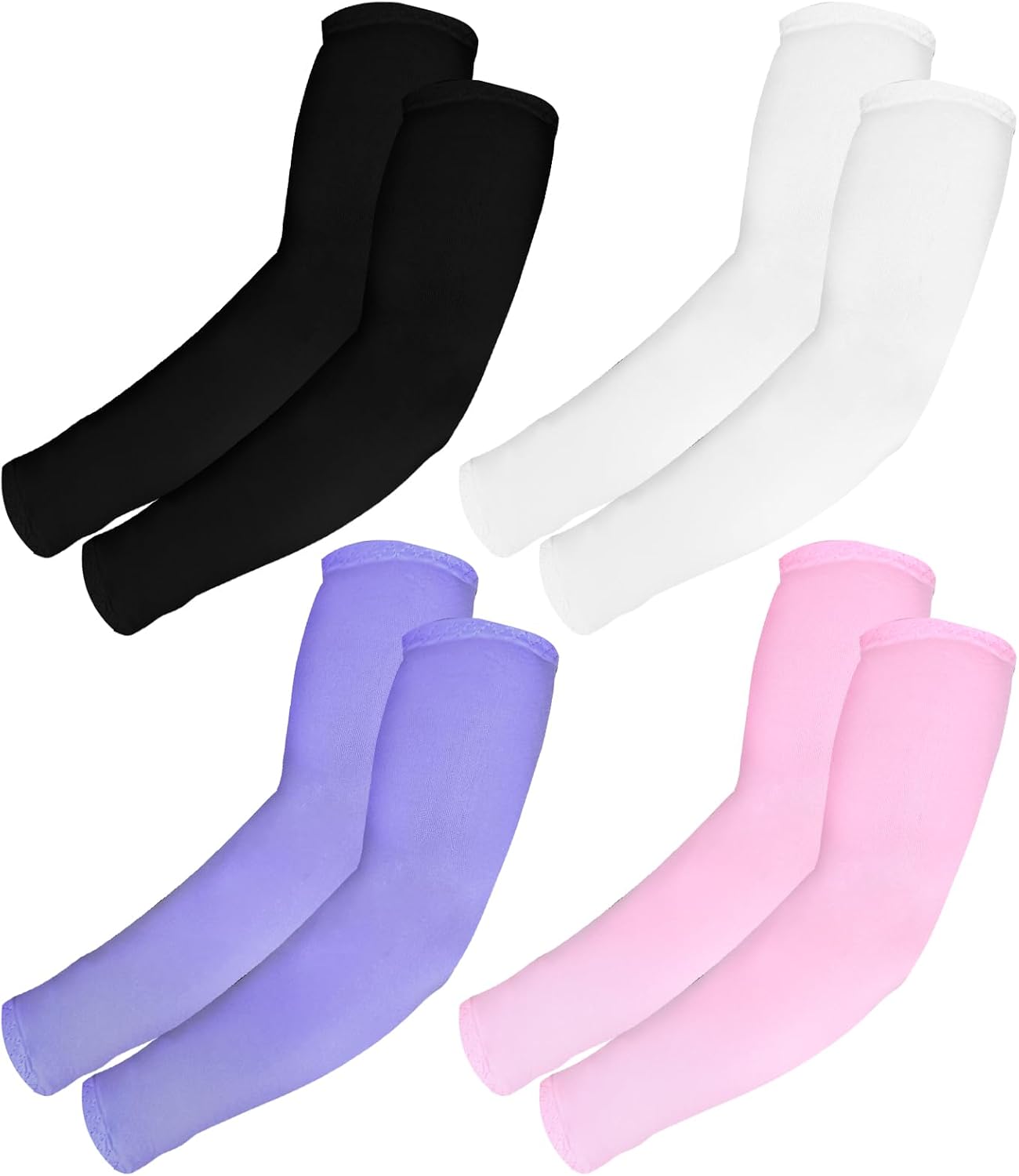 4 Pairs Arm Sleeves for Men UV Sun Protection Compression Arm Sleeves