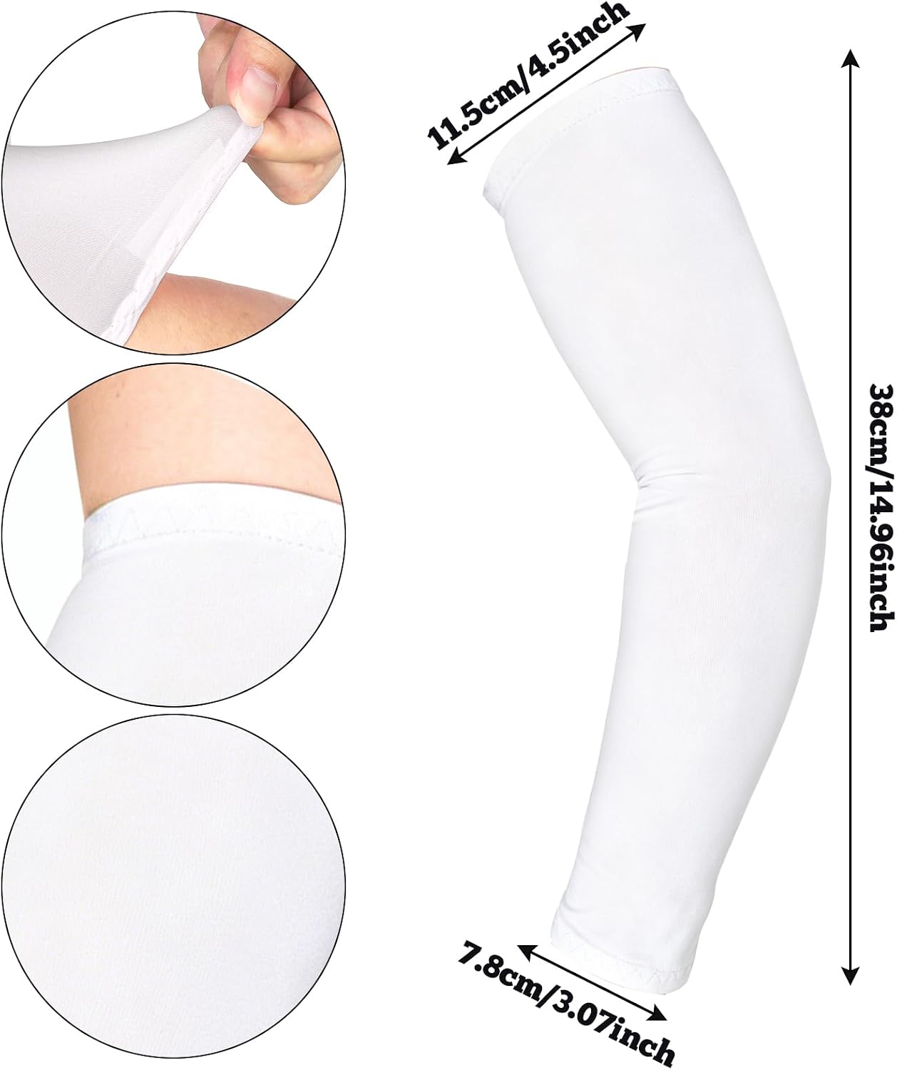 4 Pairs Arm Sleeves for Men UV Sun Protection Compression Arm Sleeves
