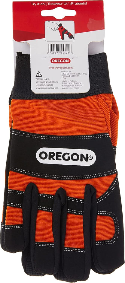 Protective Chainsaw Work Safety Gloves, Left-Hand Protection, Size Large,Black