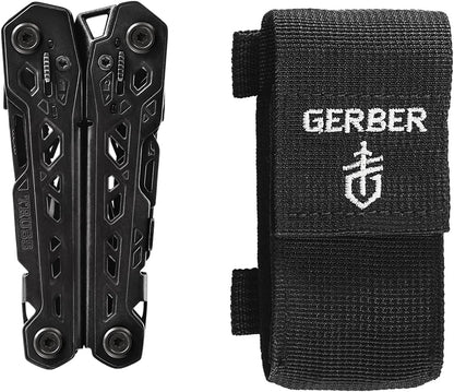 Gear Truss 17-in-1 EDC Needle Nose Pliers Multi tool - includes Pocket Knife, Screwdriver, and Bottle Opener Accessories - Gifts for Men, Fishing and Camping Gear - Gray with Standard Sheath