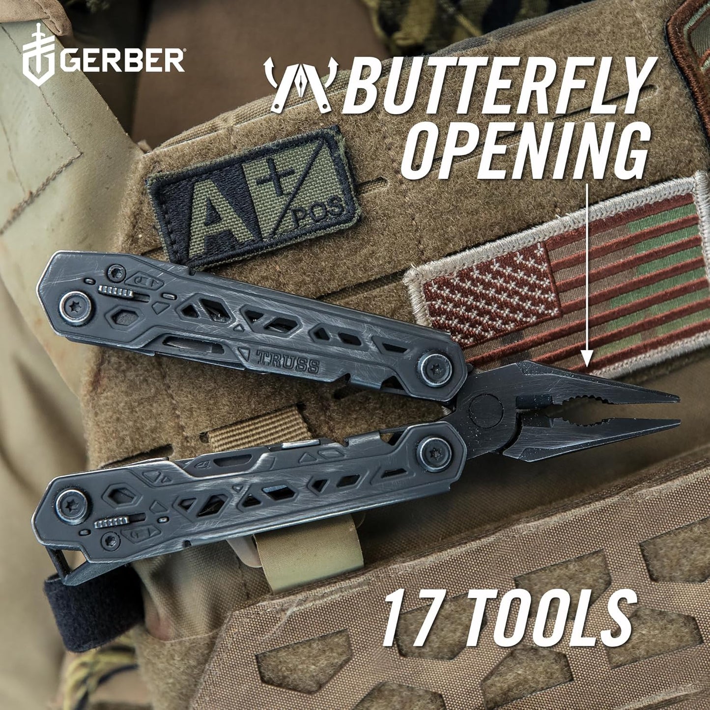 Gear Truss 17-in-1 EDC Needle Nose Pliers Multi tool - includes Pocket Knife, Screwdriver, and Bottle Opener Accessories - Gifts for Men, Fishing and Camping Gear - Gray with Standard Sheath