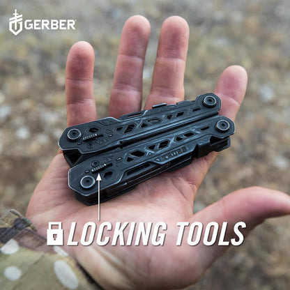 Gear Truss 17-in-1 EDC Needle Nose Pliers Multi tool - includes Pocket Knife, Screwdriver, and Bottle Opener Accessories - Gifts for Men, Fishing and Camping Gear - Gray with Standard Sheath