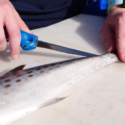 9" Fillet Flex Titanium Bonded Corrosion Resistant Stainless Steel Blade Fish Knife with Precision Ground Flex Edge & Non-Slip Scale Pattern Grip | For Freshwater & Saltwater Use