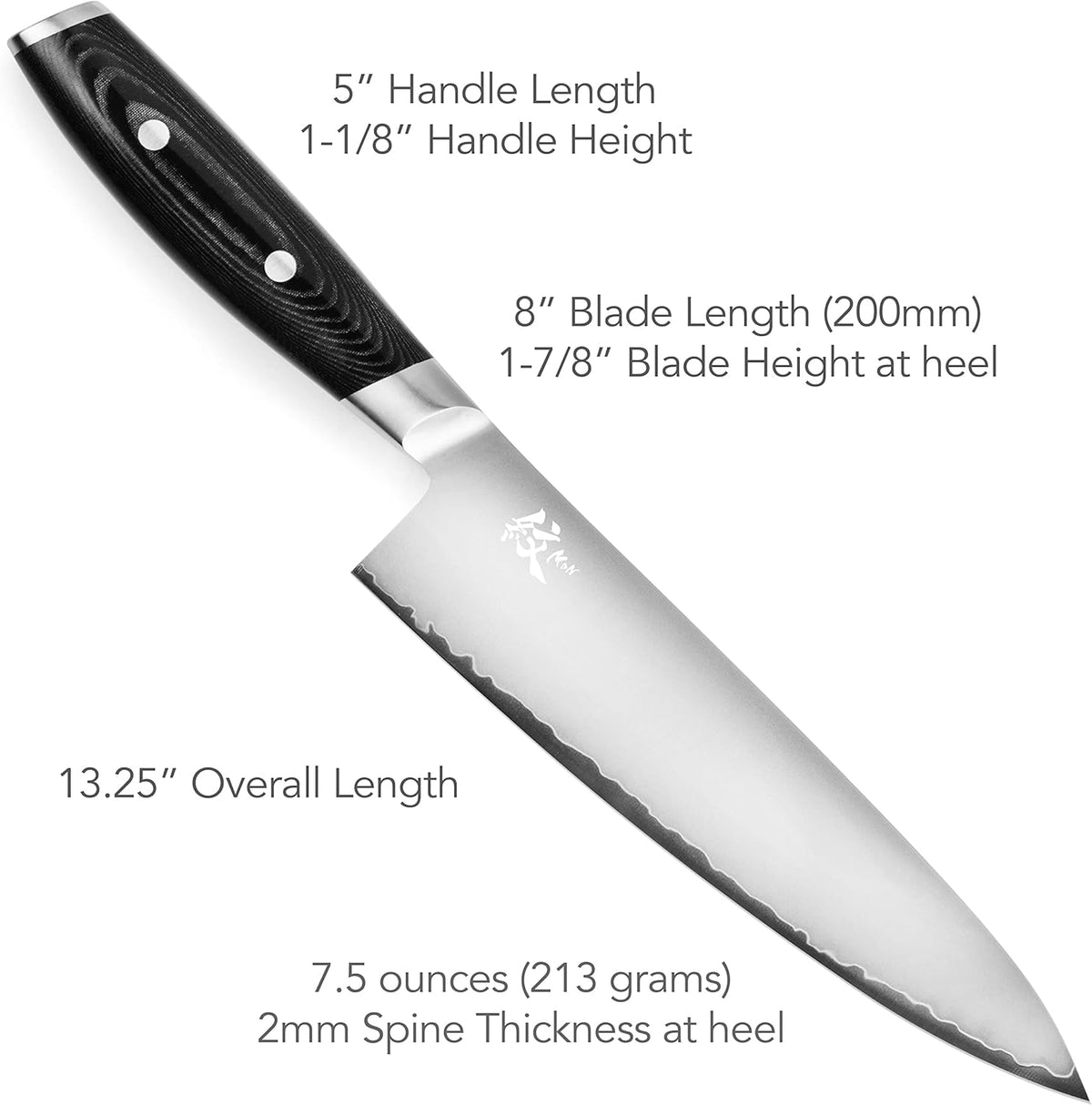 Mon 8" Chef's Knife - Made in Japan - VG10 Stainless Steel Gyuto with Micarta Handle