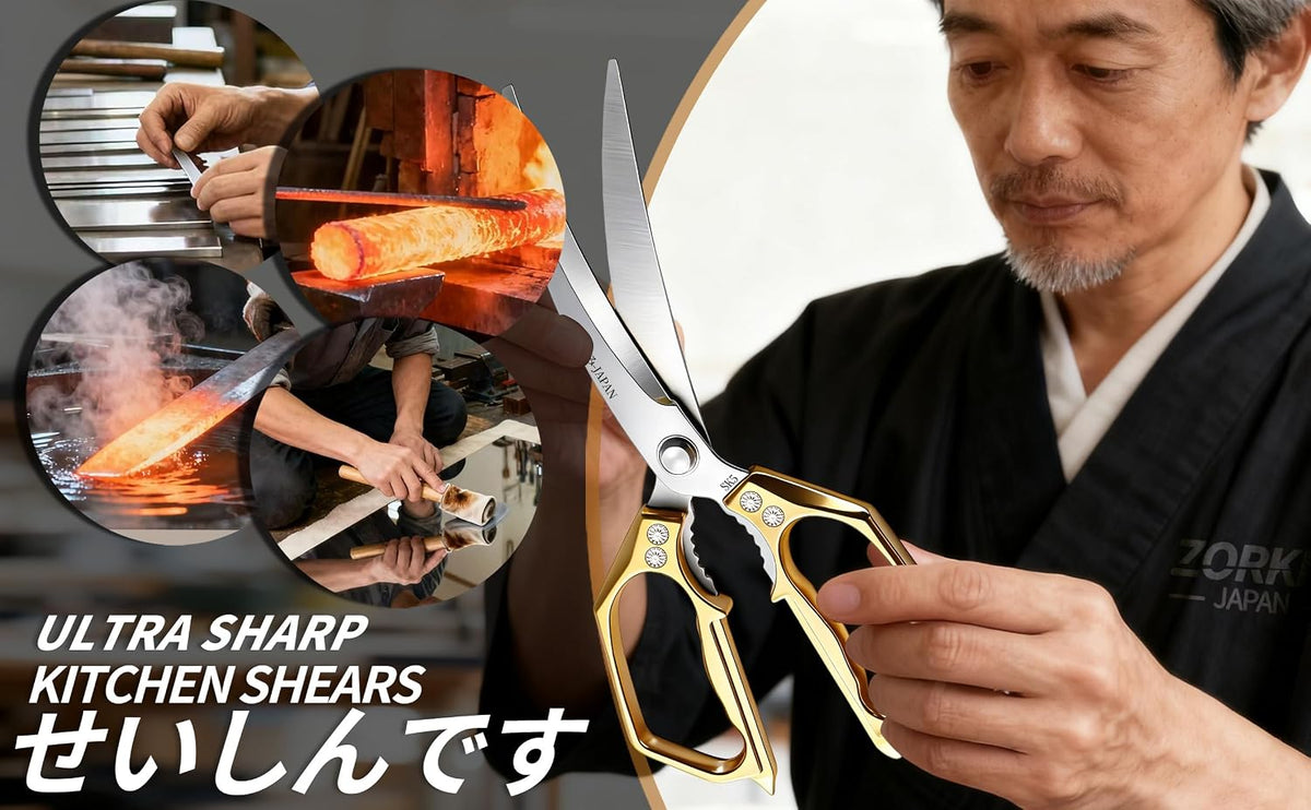 Kitchen Scissors Set Silver 3PCS, Heavy Duty Poultry Shears Kitchen Shear for Food Chicken Scissor All Purpose,Japan Meat Cutting Scissors, Bones Food Cooking Shears, Gifts for Men Women Mom Dad