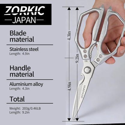 Kitchen Scissors Set Silver 3PCS, Heavy Duty Poultry Shears Kitchen Shear for Food Chicken Scissor All Purpose,Japan Meat Cutting Scissors, Bones Food Cooking Shears, Gifts for Men Women Mom Dad