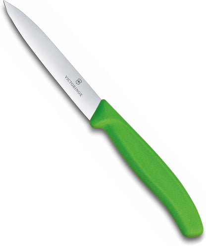 6.7706.L114 Swiss Classic Paring Knife for Cutting and Preparing Fruit and Vegetables Straight Blade in Green, 3.9 inches