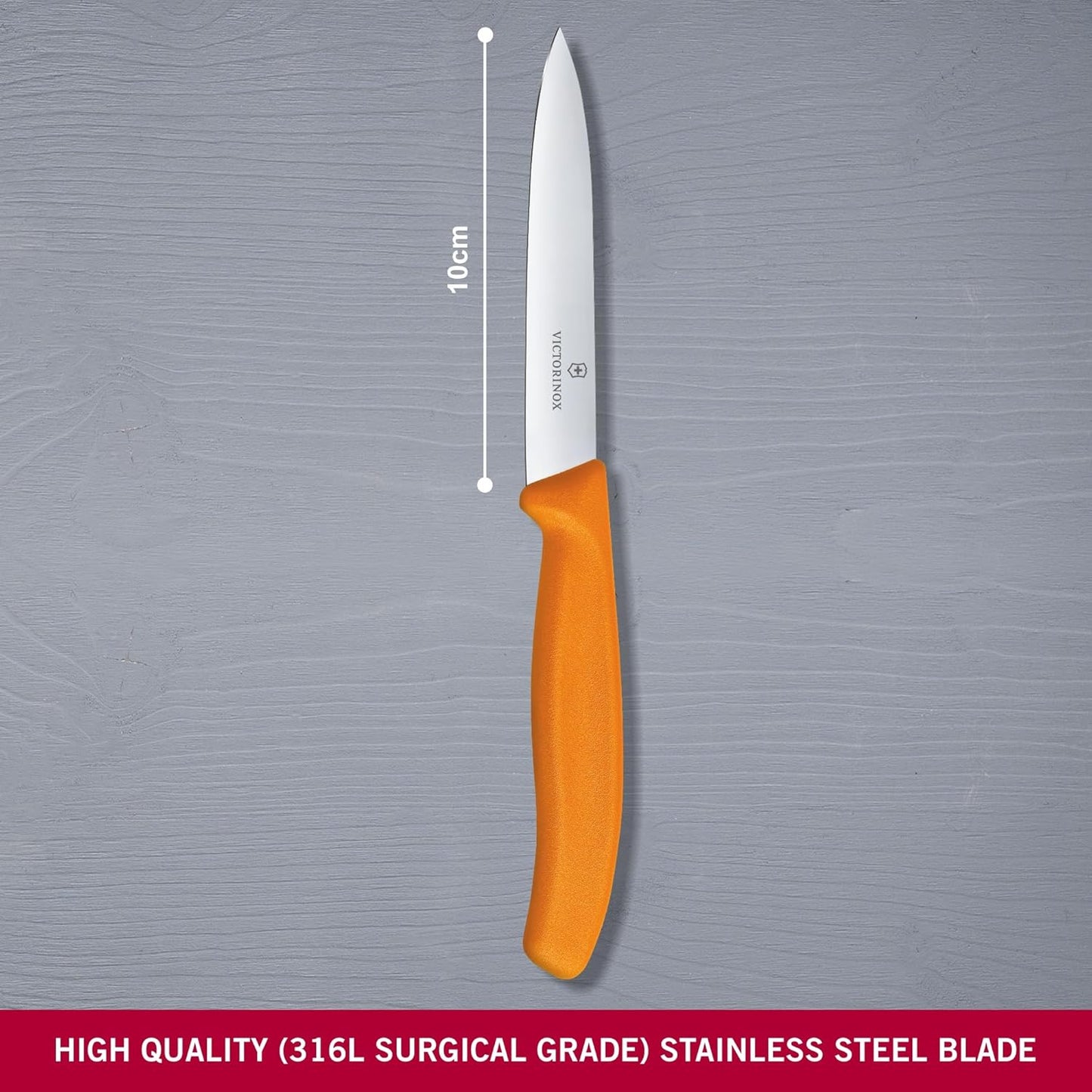 6.7706.L114 Swiss Classic Paring Knife for Cutting and Preparing Fruit and Vegetables Straight Blade in Green, 3.9 inches