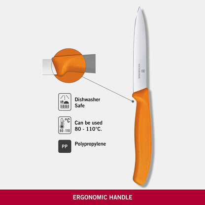 6.7706.L114 Swiss Classic Paring Knife for Cutting and Preparing Fruit and Vegetables Straight Blade in Green, 3.9 inches