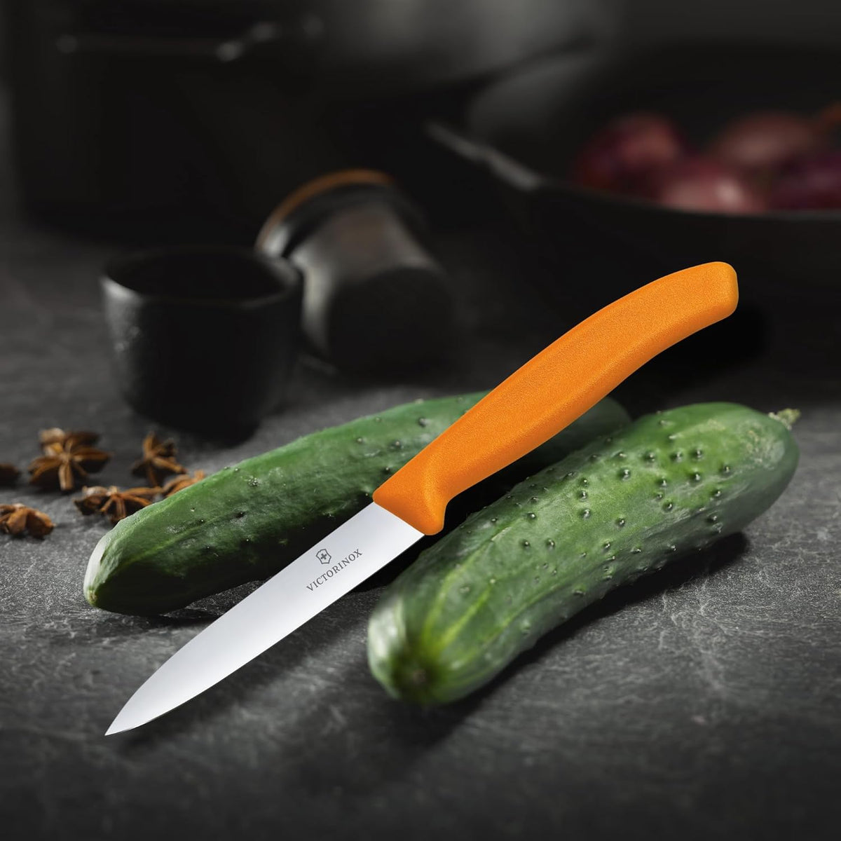 6.7706.L114 Swiss Classic Paring Knife for Cutting and Preparing Fruit and Vegetables Straight Blade in Green, 3.9 inches