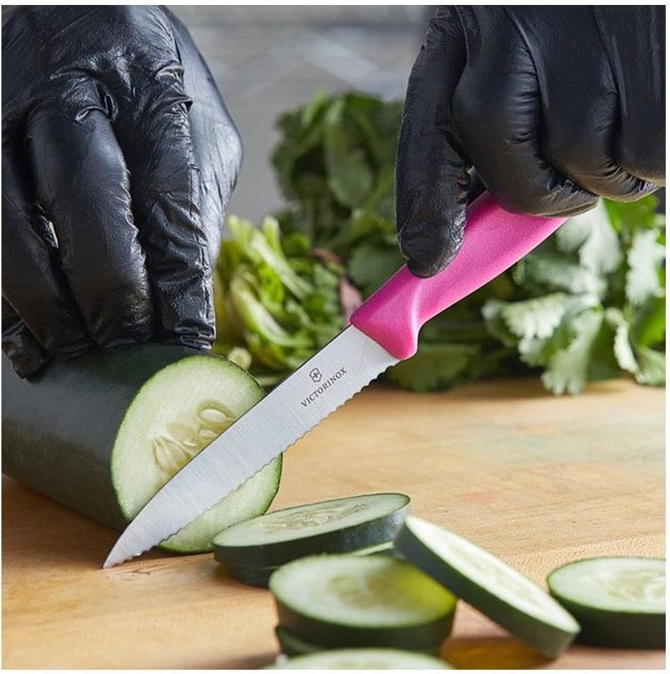 6.7706.L114 Swiss Classic Paring Knife for Cutting and Preparing Fruit and Vegetables Straight Blade in Green, 3.9 inches