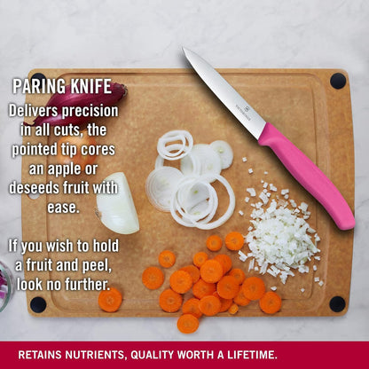 6.7706.L114 Swiss Classic Paring Knife for Cutting and Preparing Fruit and Vegetables Straight Blade in Green, 3.9 inches