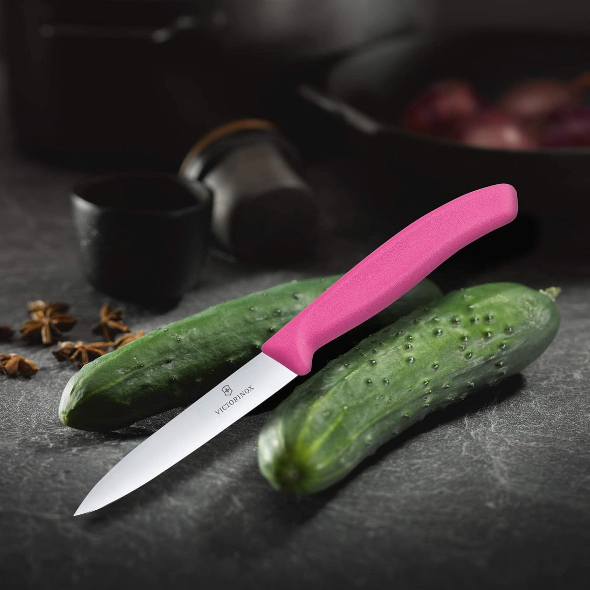6.7706.L114 Swiss Classic Paring Knife for Cutting and Preparing Fruit and Vegetables Straight Blade in Green, 3.9 inches