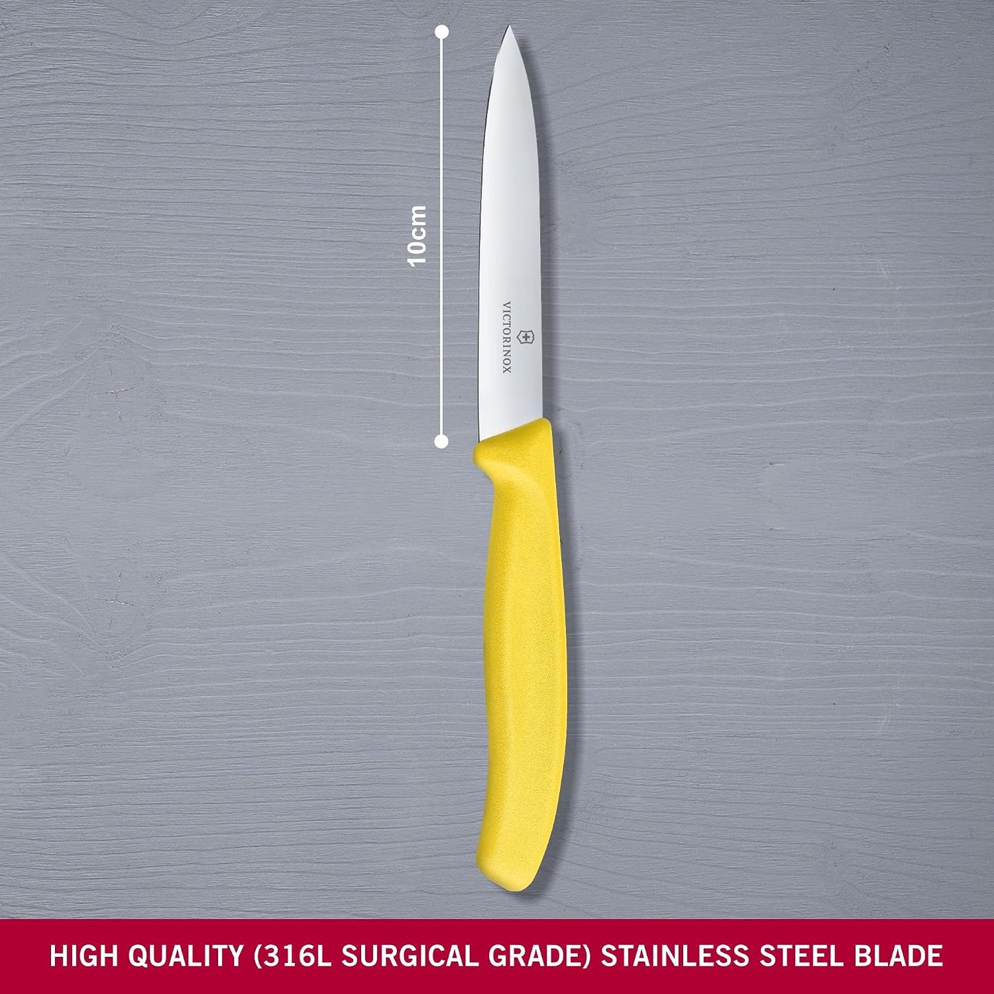 6.7706.L114 Swiss Classic Paring Knife for Cutting and Preparing Fruit and Vegetables Straight Blade in Green, 3.9 inches