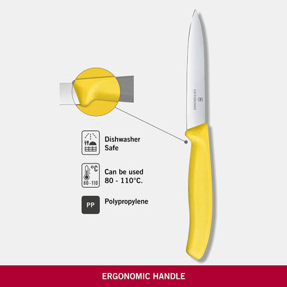6.7706.L114 Swiss Classic Paring Knife for Cutting and Preparing Fruit and Vegetables Straight Blade in Green, 3.9 inches