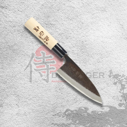 Kanetsune Usu-Deba 120mm With Plastic Bolster Magnolia wood handle,"Kuro-Uchi" finished KC-553