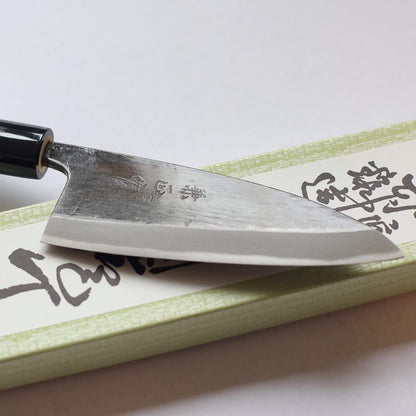 Kanetsune Usu-Deba 120mm With Plastic Bolster Magnolia wood handle,"Kuro-Uchi" finished KC-553
