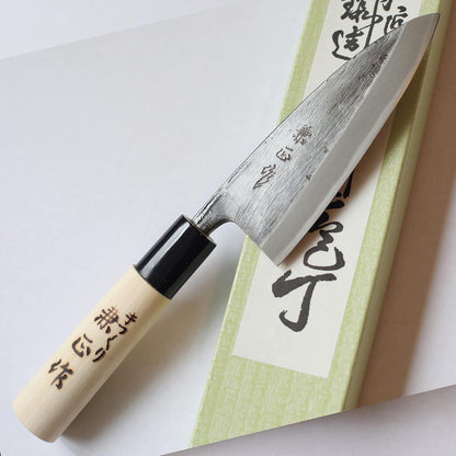 Kanetsune Usu-Deba 120mm With Plastic Bolster Magnolia wood handle,"Kuro-Uchi" finished KC-553