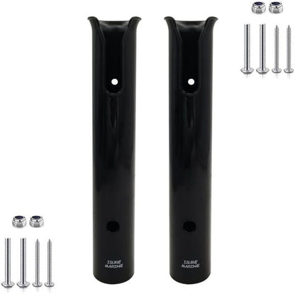 Fishing Rod Holder Bracket Wall Mounted Boat Side Mount Tool Holder Tube Links with Screws 2/3/4/6 Pole Tube (White/Black)